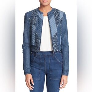 NWOT Rebecca Taylor Blue Quilted Zip Front Jacket
